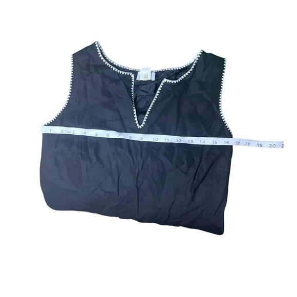 Ann Taylor LOFT Size 8 Black Linen Blend Shift Dress Contrast Trim - Picture 6 of 7